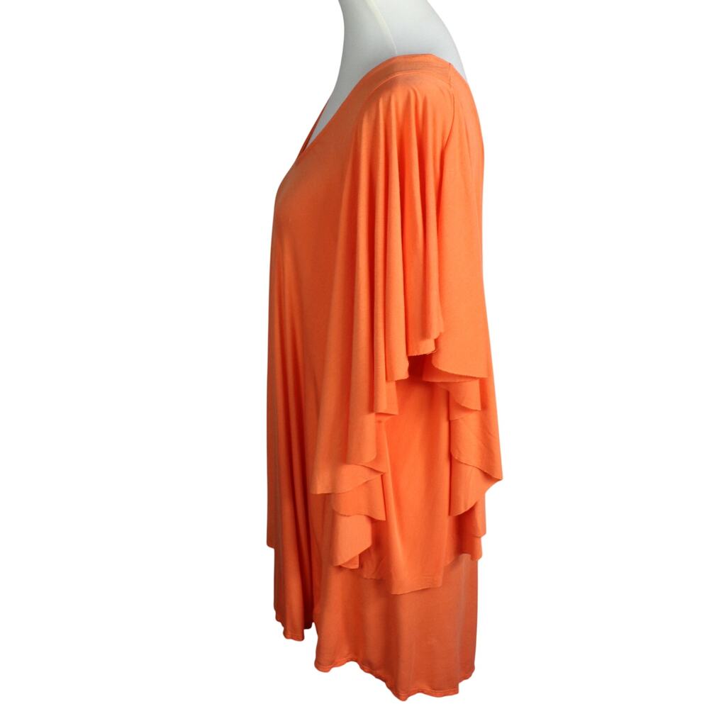 Free People Beach Cover Up Women Small Orange Boho Tunic Flowy Resort Swimsuit - Picture 5 of 7